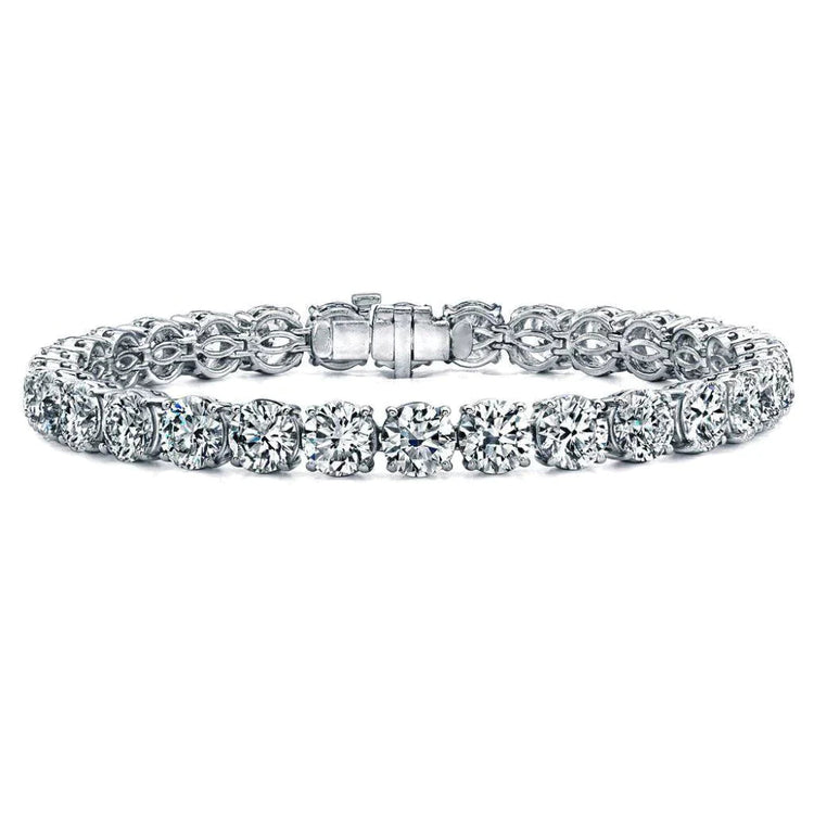 Bracelet Tennis Naturel Diamants Ronds Éblouissants 20 Carats