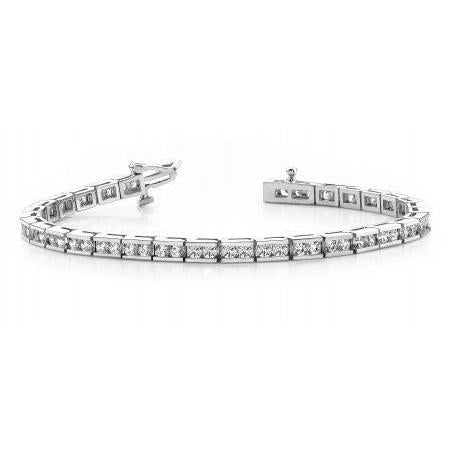 Bracelet Tennis Pour Femme À 6,40 Carats De Véritable Diamants Ronds 14K D'Or Blanc Nouveau