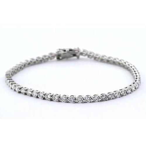 Bracelet Tennis Pour Femme à 4,40 Carats De Naturel Diamants 14K D'Or Blanc