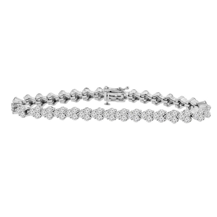 Bracelet Tennis Pour Femme à 7,35 Carats De Réel Diamants Étincelants 14K D'Or Blanc