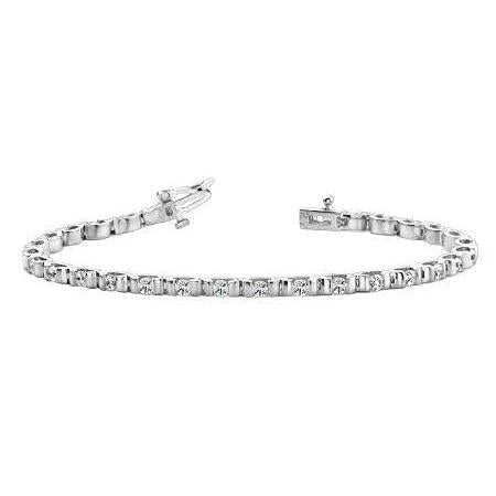Bracelet Tennis Pour Femmes à 3 Carats De Réel Diamant Ronds Brillants