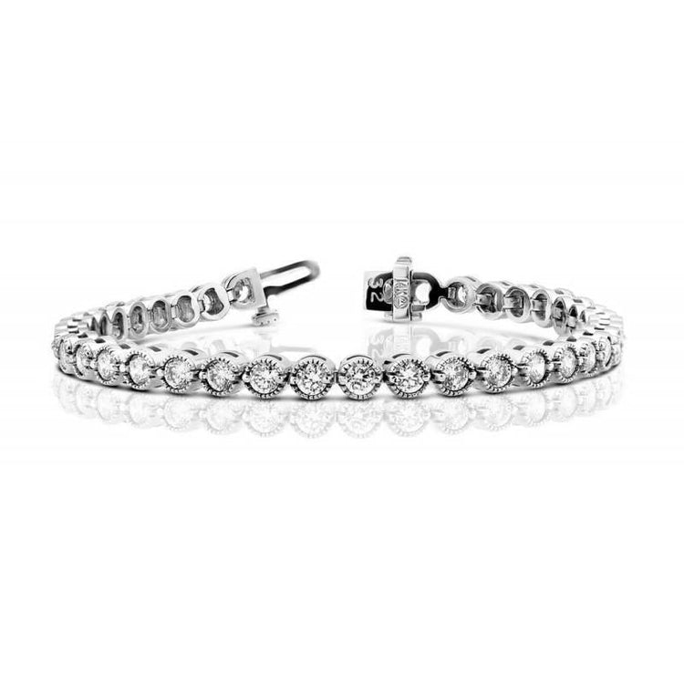 Bracelet Tennis Pour Femmes à 6 Carats De Véritable Diamants 14K D'Or Blanc