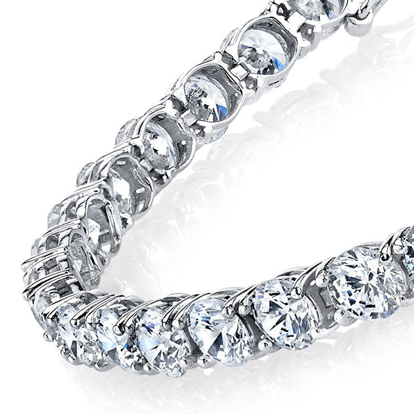 Bracelet Tennis Réel Diamant Etincelant Coupe Ronde 6 Carats Or Blanc 14K