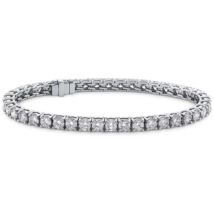 Bracelet Tennis Réel Diamant Rond Bijoux Dame En Or Massif 12 Ct.