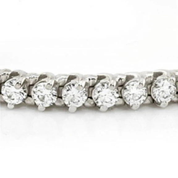 Bracelet Tennis Réel Diamants Ronds 6 Carats Or Blanc 14K Joaillerie Neuf