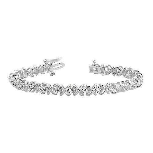 Bracelet Tennis Superbe En Or Pour Femmes à 5 Carats De Réel Diamants Ronds
