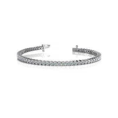 Bracelet Tennis WG 14K A Deux Griffes Serti De Réel Diamants Ronds 6.20 Ct