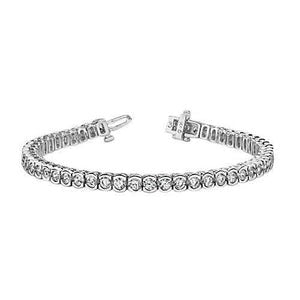 Bracelet Tennis à 10 Carats De Réel Diamants Ronds Brillants 14K D'Or Blanc