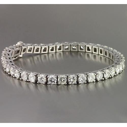 Bracelet Tennis à 10 Carats De Véritable Diamants En Or Blanc Nouveau