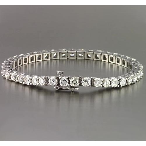Bracelet Tennis à 10 Carats De Véritable Diamants En Or Blanc Nouveau