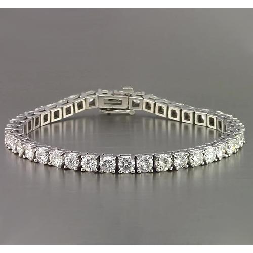 Bracelet Tennis à 10 Carats De Véritable Diamants En Or Blanc Nouveau