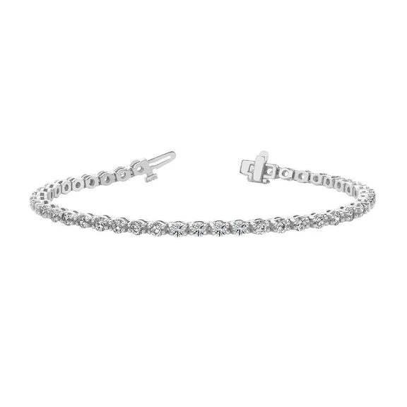 Bracelet Tennis à 10,50 Cts De Réel Diamants Ronds Bijoux à 14K d'Or Blanc