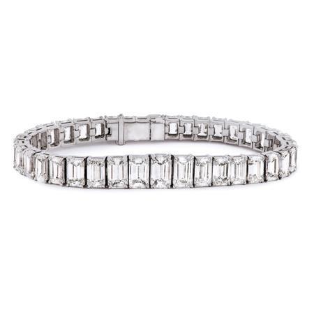 Bracelet Tennis à 14 Ct De Réel Diamants De Coupe Émeraude Bijoux En Or Blanc