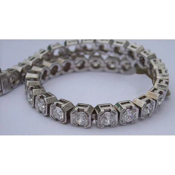 Bracelet Tennis à 15 Carats Vs Réel Diamants Ronds Demi-Biseau Nouveau