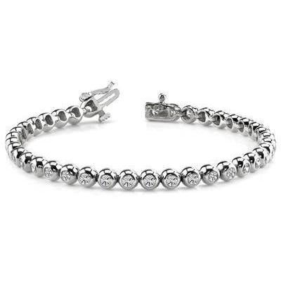Bracelet Tennis à 17,10 Carats De Réel Diamants Ronds 14K D'Or Blanc Pour Femmes