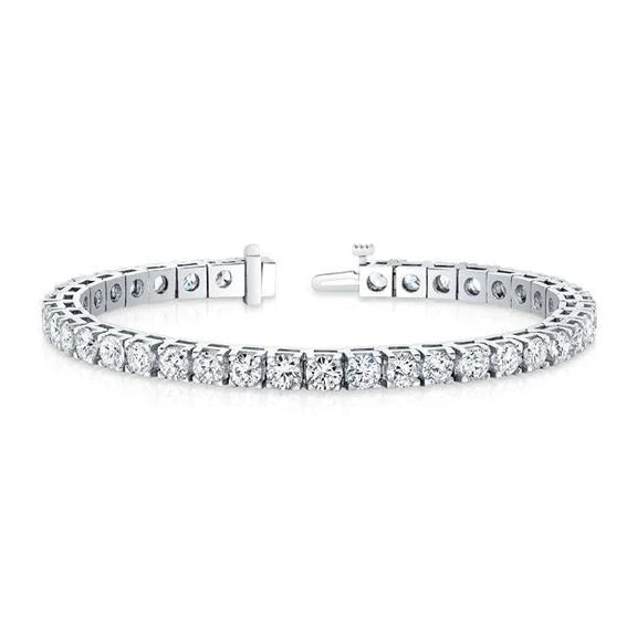 Bracelet Tennis à 17,10 Carats De Réel Diamants Ronds Bijoux Fine En Or Solide