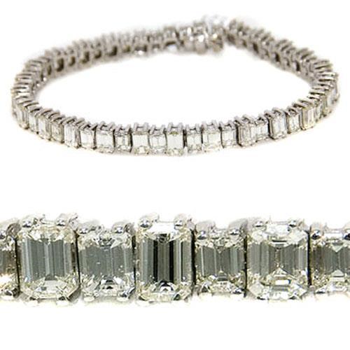 Bracelet Tennis à 20,80 Ct De Réel Diamants Émeraudes Bijoux En Or Blanc Solide