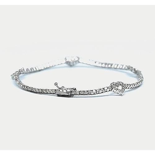 Bracelet Tennis à 2,50 Carats De Véritable Diamants Ronds F G VS1 14K D'Or Blanc