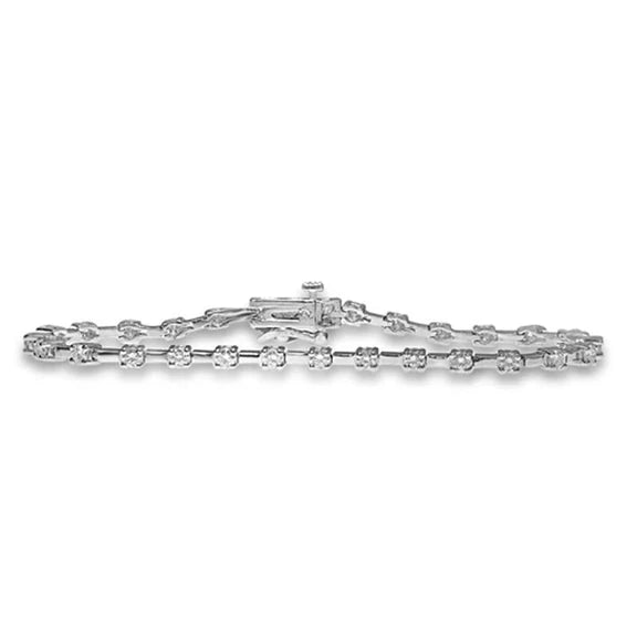 Bracelet Tennis à 2,80 Carats De Réel Diamants Ronds Avec Griffe Bijoux En Or Pour Femmes