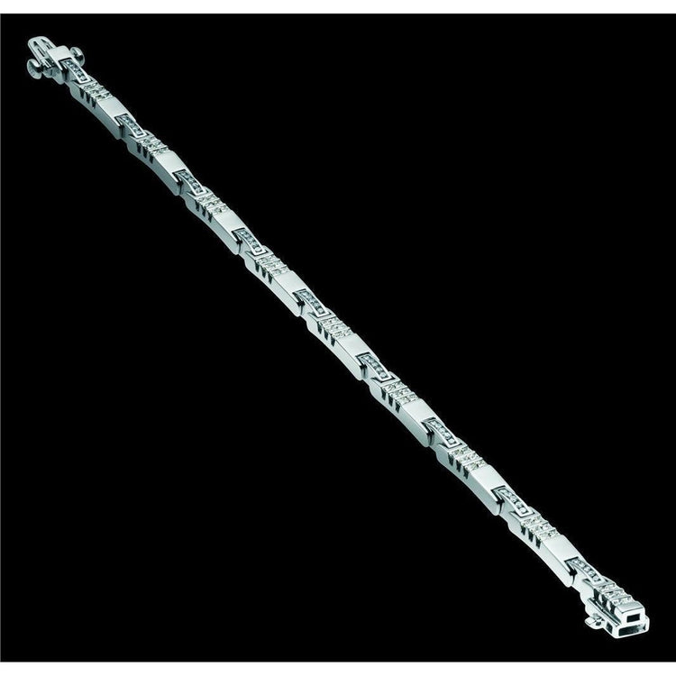 Bracelet Tennis à 4 Ct De Naturel Diamants Princesses Et Ronds 14K D'Or Blanc