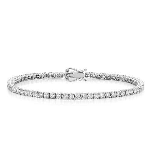 Bracelet Tennis à 4,55 Carats De Réel Diamants Ronds 14K D'Or Blanc