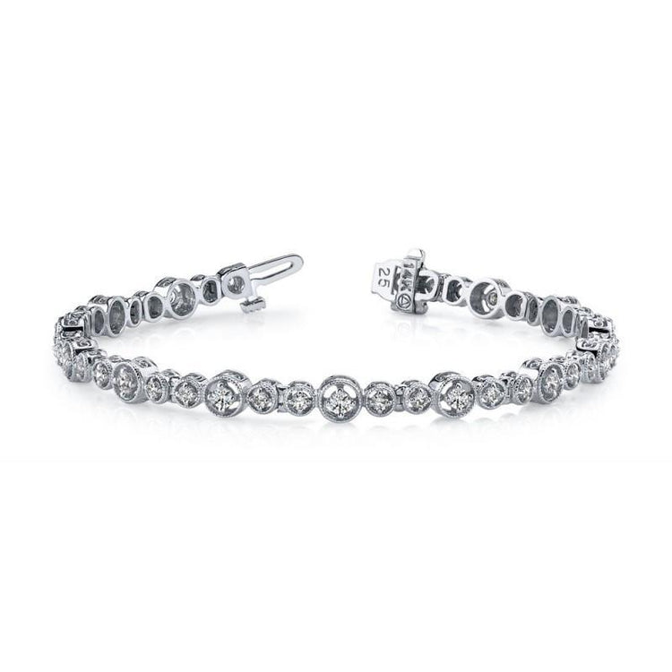 Bracelet Tennis à 4,90 Carats De Réel Diamants Ronds Brillants 14K D'Or