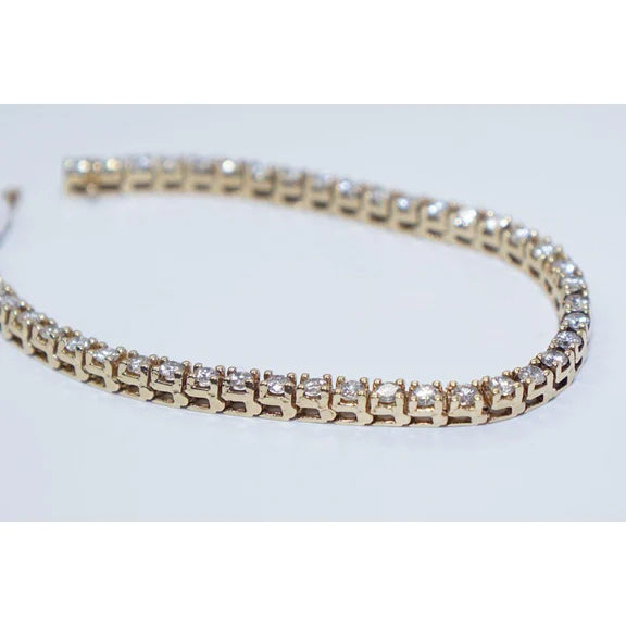 Bracelet Tennis à 5 Cts De Réel Diamants Ronds Bijoux Fine Pour Femme En Or Jaune