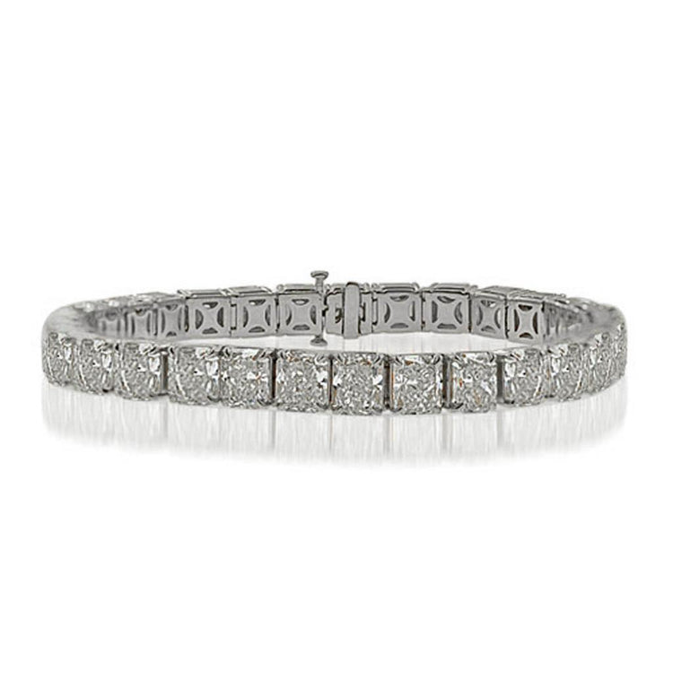 Bracelet Tennis à 50 Carats De Naturel Diamants Ronds Radieux Et Étincelants En Or Blanc