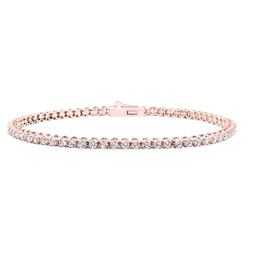 Bracelet Tennis à 5,30 Carats De Véritable Diamants Ronds 14K d'Or Rose Nouveau