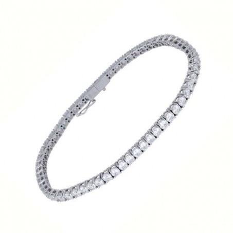 Bracelet Tennis à 6 Carats De Réel Diamants Ronds 14K D'Or Blanc