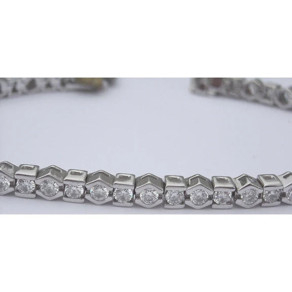 Bracelet Tennis à 7,50 Carats De Réel Diamants Ronds Demi-Biseau