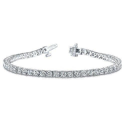 Bracelet Tennis à 7,50 Carats De Réel Diamants Ronds Étincelants 14K D'Or Blanc