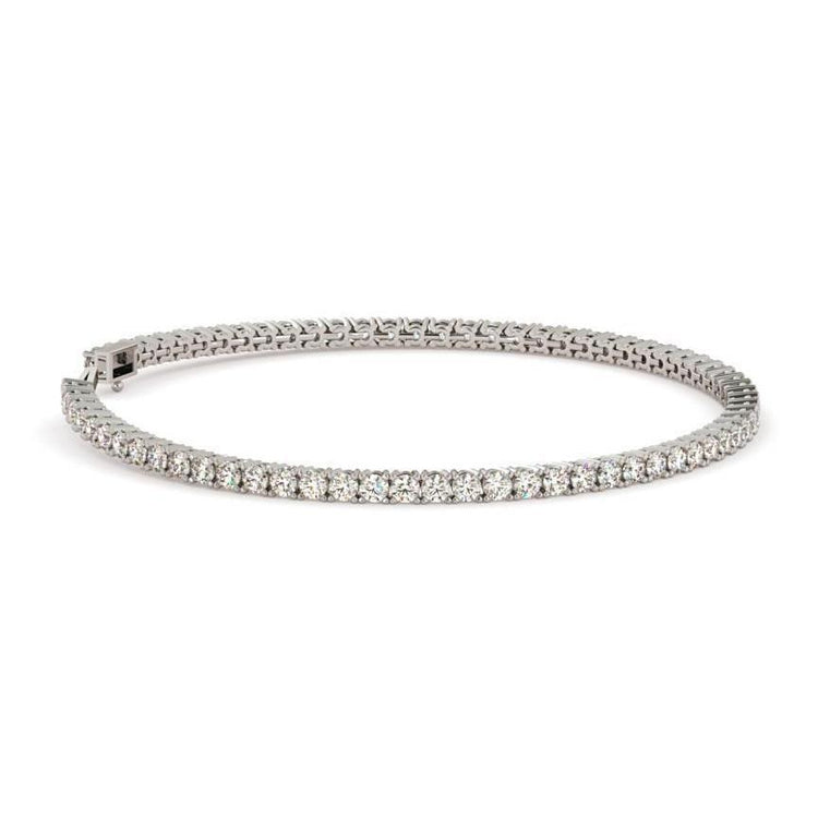 Bracelet Tennis à 7,50 Carats De Véritable Diamants Ronds Étincelants 14K D'Or Blanc