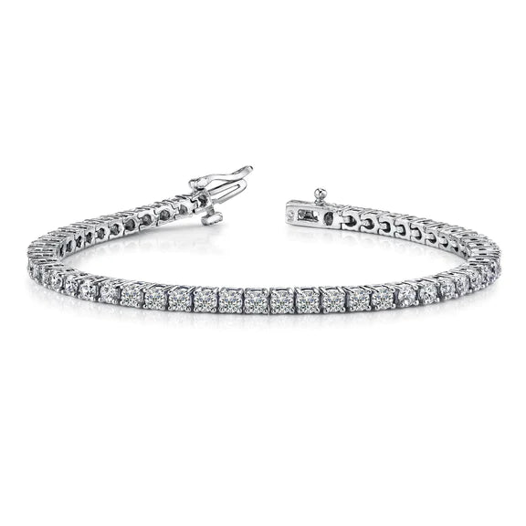 Bracelet Tennis à 7,80 Ct De Réel Diamants Ronds Brillants Bijoux En Or Blanc