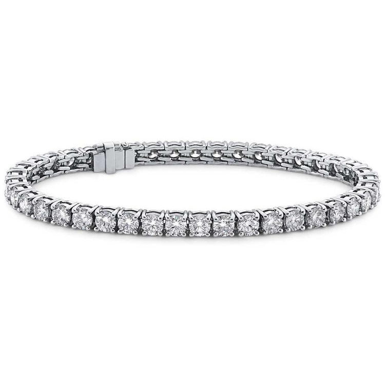 Bracelet Tennis à 8,40 Carats De Naturel Diamants Ronds Étincelants 14K D'Or Blanc