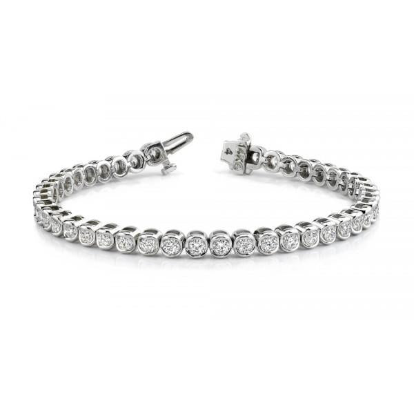 Bracelet Tennis à 8,40 Ct De Réel Diamants Ronds Bijoux Fine En Or Blanc
