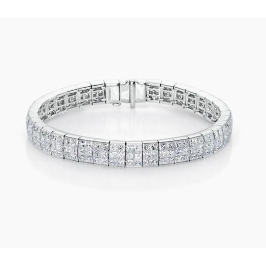 Bracelet Tennis à 8,75 Carats De Petits Réel Diamants Ronds 14K D'Or Blanc