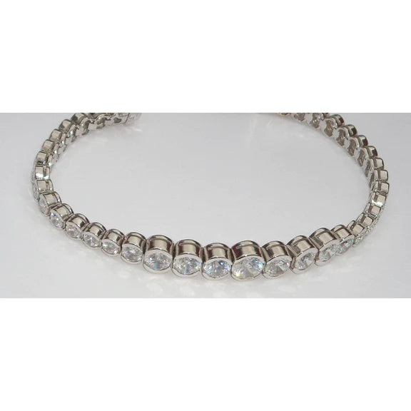 Bracelet Tennis à 8,80 Carats De Réel Diamants Vs Biseau Gradué
