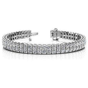 Bracelet Tennis à 9,90 Carats De Réel Diamants Ronds En Double Rang 14K D'Or Blanc