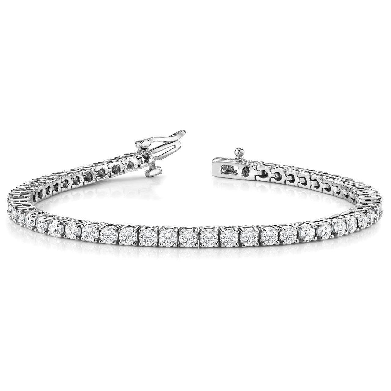 Bracelet Tennis à 9,90 Carats De Véritable Diamants Ronds Étincelants