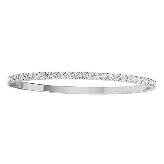 Bracelet Tennis  en Réel Diamant Rond de 6,20 Carats aec Blanc de 14K