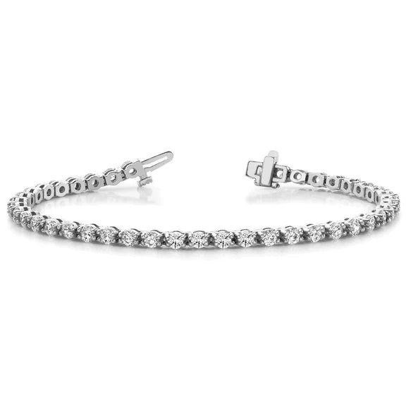Bracelet de tennis WG 14K Sparkling Prong Set 4.73 Carats Réel Diamants
