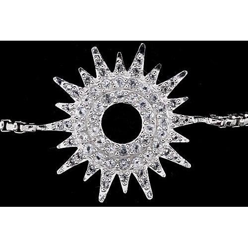 Bracelet en Authentique diamant de 12 carats pour femme en or blanc éclat de soleil