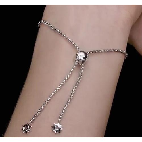 Bracelet en Authentique diamant de 12 carats pour femme en or blanc éclat Nouveau