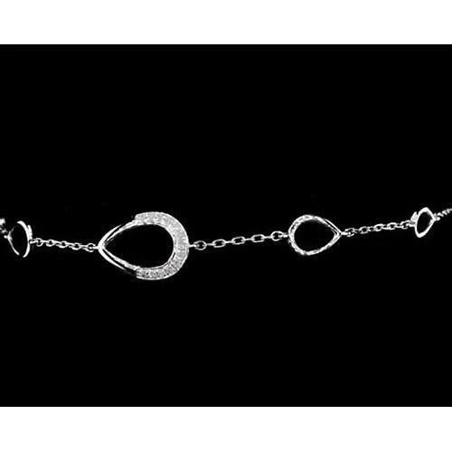 Bracelet en Authentique diamants de 1,50 carats pour femme en forme de poire or blanc 14K