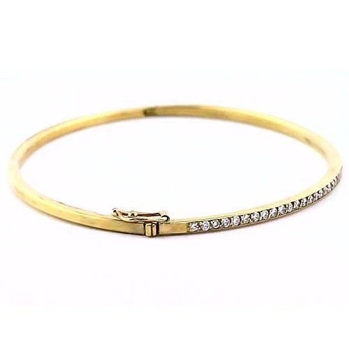 Bracelet en Or Jaune de 14K pour Femme avec Naturel Diamant de 2 Carats