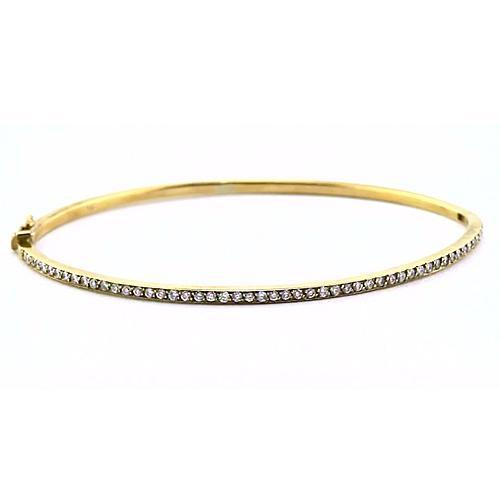 Bracelet en Or Jaune de 14K pour Femme avec Naturel Diamant de 2 Carats Bijoux