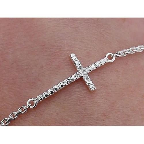 Bracelet en Réel diamant 2 carats serti de griffes croisées pour femme bijoux en or blanc
