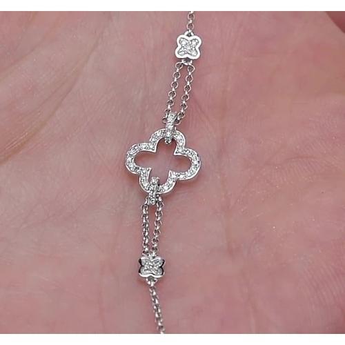 Bracelet en croix à Naturel diamants de 2,50 Carats Bijoux Femme Or Blanc