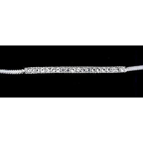 Bracelet tennis en or blanc 14K serti de Naturel diamants